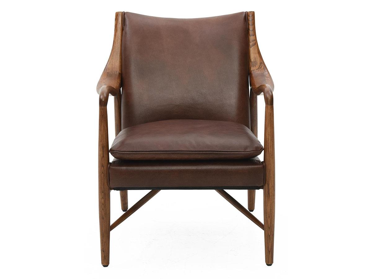 Kiannah Top-Grain Leather Club Chair, Brown